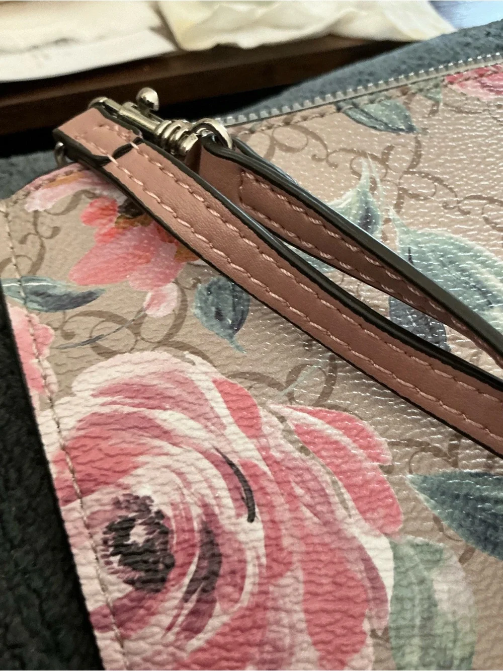 Nine West Pink Floral Cosmetic Pouch
